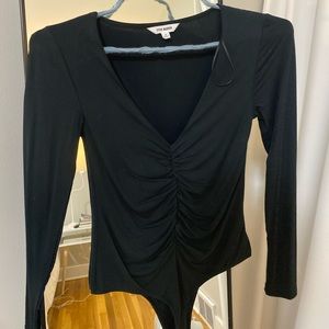 Steve Madden Long Sleeve Ruched Bodysuit